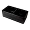 Alfi Brand Black Matte Smooth Apron 33" x 18" Double Bowl Fireclay Farm Sink ABF3318D-BM - alternate 7